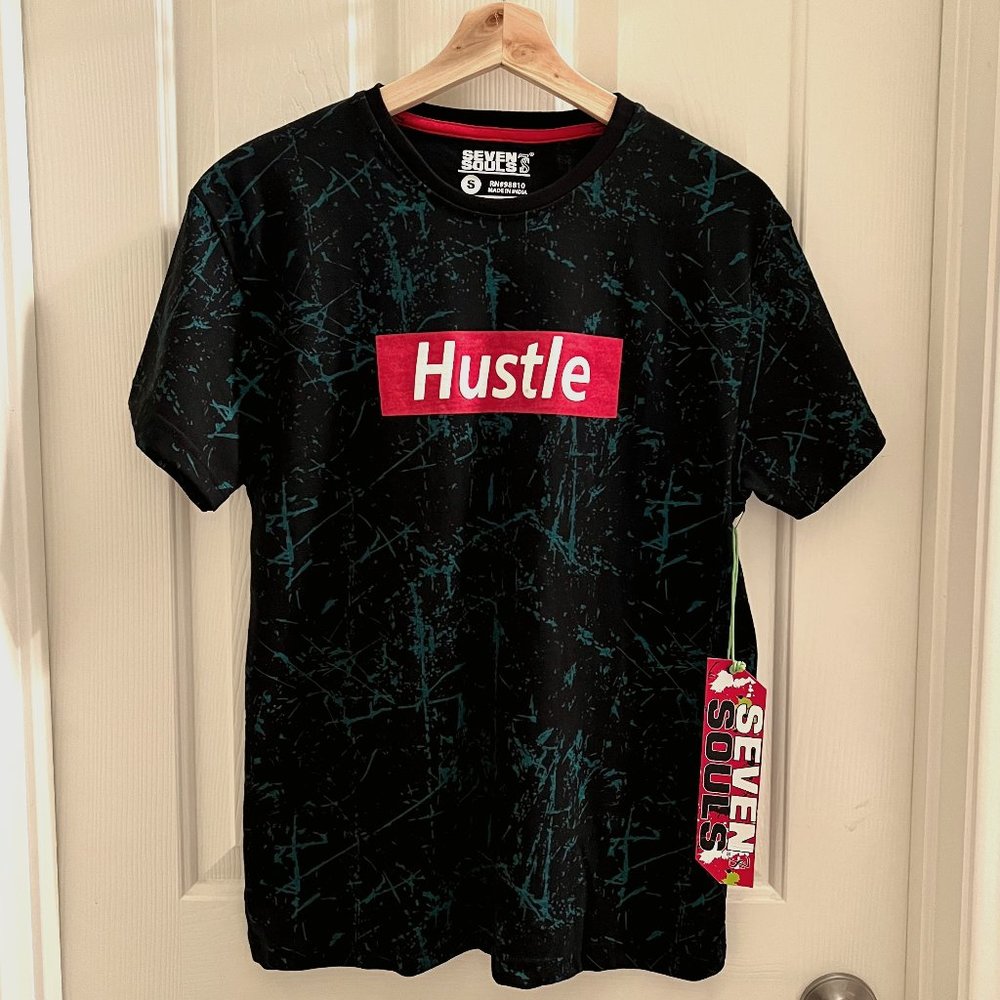 Seven Souls Hustle Tshirt Size S Made in India Color Black NWT